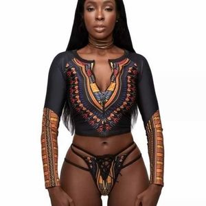 Black African Print Tankini